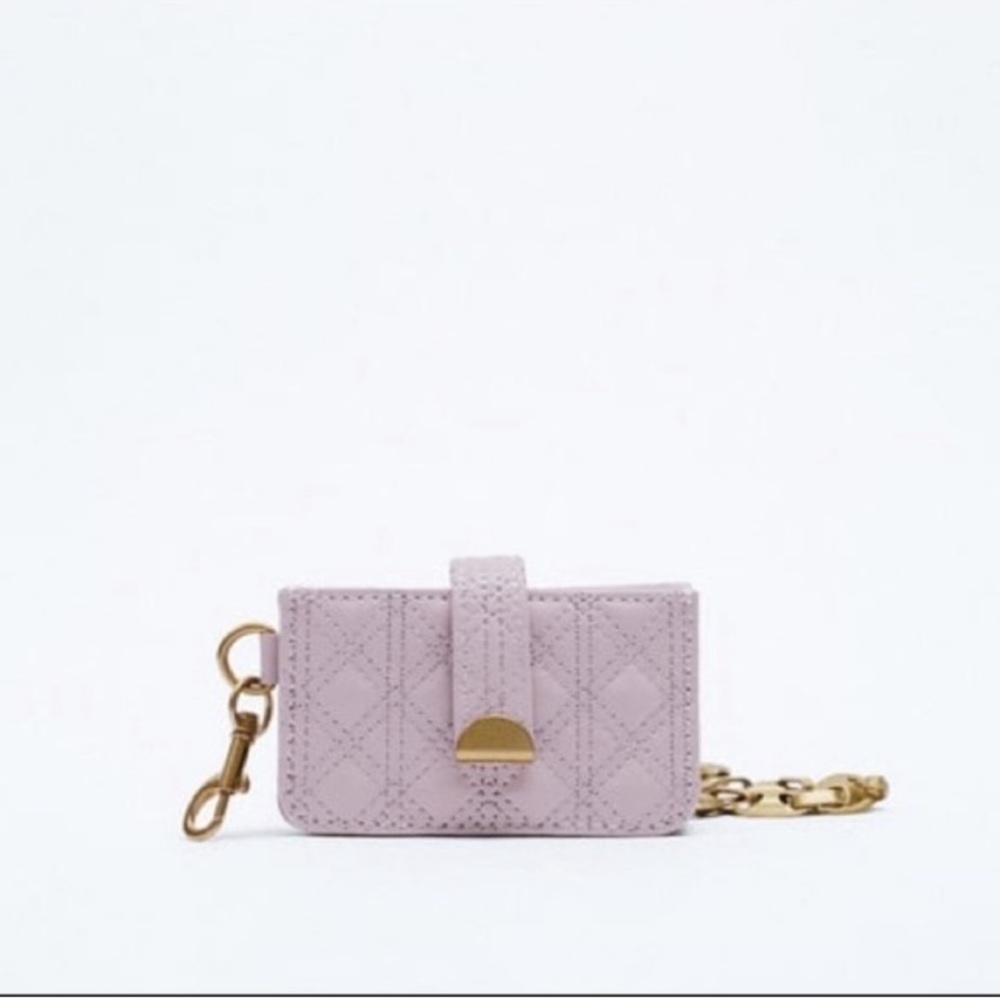 ZARA DOUBLE SEAM CARD HOLDER ON CHAIN